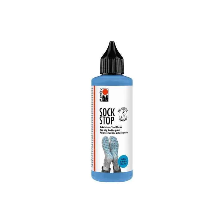 Marabu Peinture pour textile Antidérapant Sock Stop 90 ml, Bleu clair