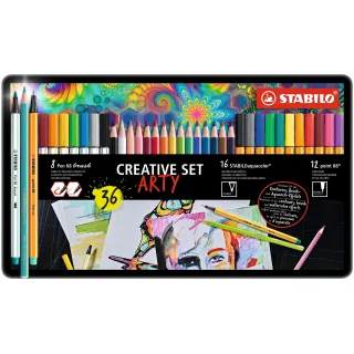 STABILO Aquacolor ARTY Étui métallique de 36