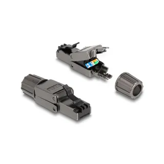 Delock Connecteur RJ45 Cat.8.1 STP, sans outil 1 Pièce-s, Gris