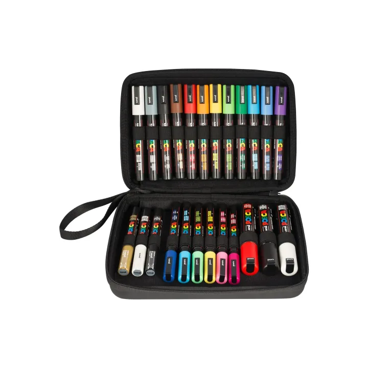 Uni Marqueur indélébile Uni POSCA Etui de 24 pièces assorties