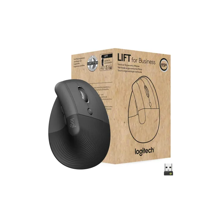 Logitech Souris ergonomique Lift for Business Graphite