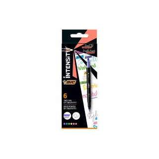 BIC Surligneur Intensity Dual Tip 6 pièces, multicolore