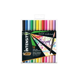 BIC Crayon feutre Intensity Dual Brush 0.7 mm, 12 pièces