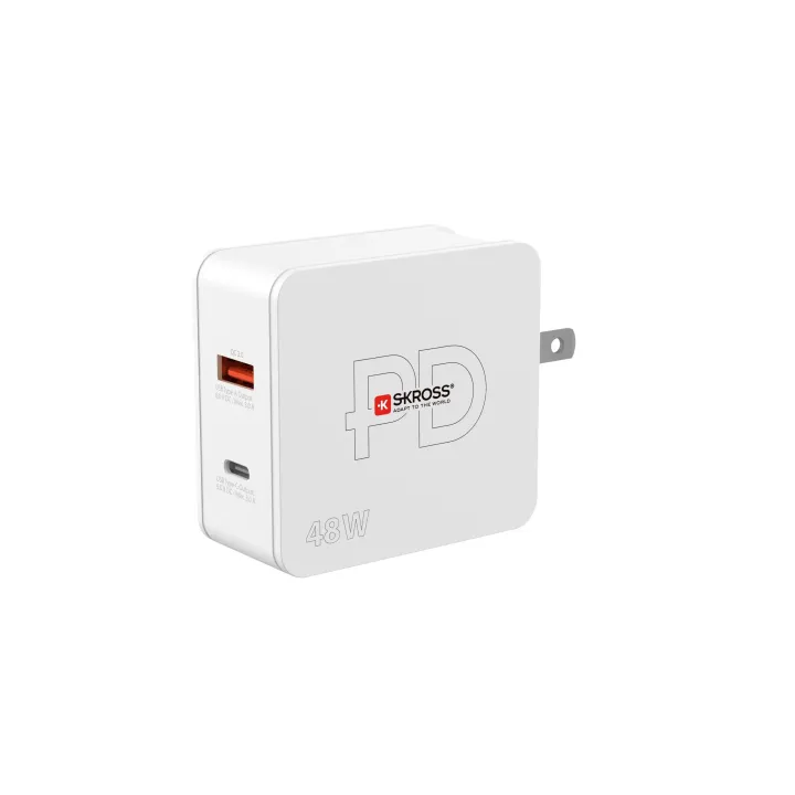 SKROSS Chargeur mural USB Multipower 2 Pro+, US, 48 W, Blanc