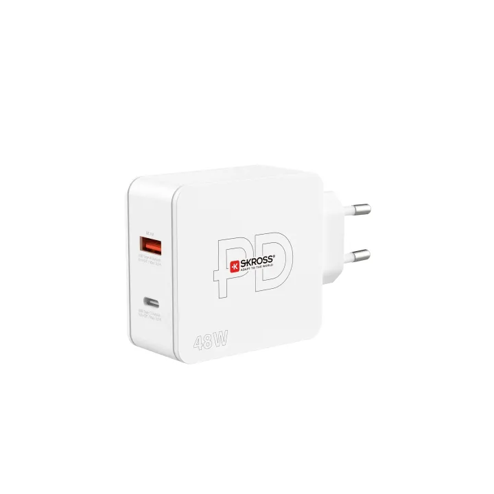 SKROSS Chargeur mural USB Multipower Combo+, Euro, 48 W, Blanc
