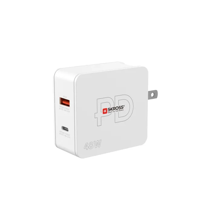 SKROSS Chargeur mural USB Multipower Combo+, US, 48 W, Blanc