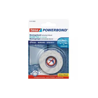 tesa Ruban de montage Powerbond Miroir 1.5 m x 19 mm