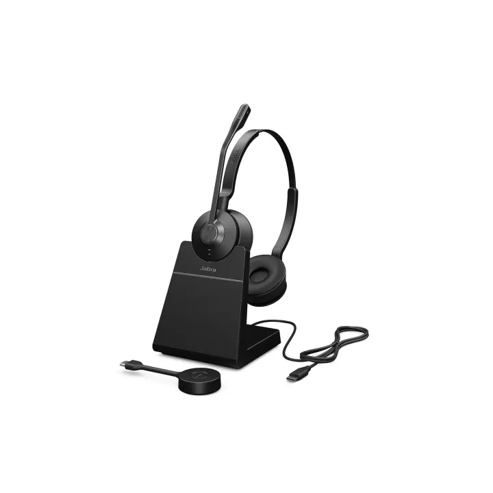 Jabra Casque Engage 55 UC Duo USB-C, station de chargement incluse