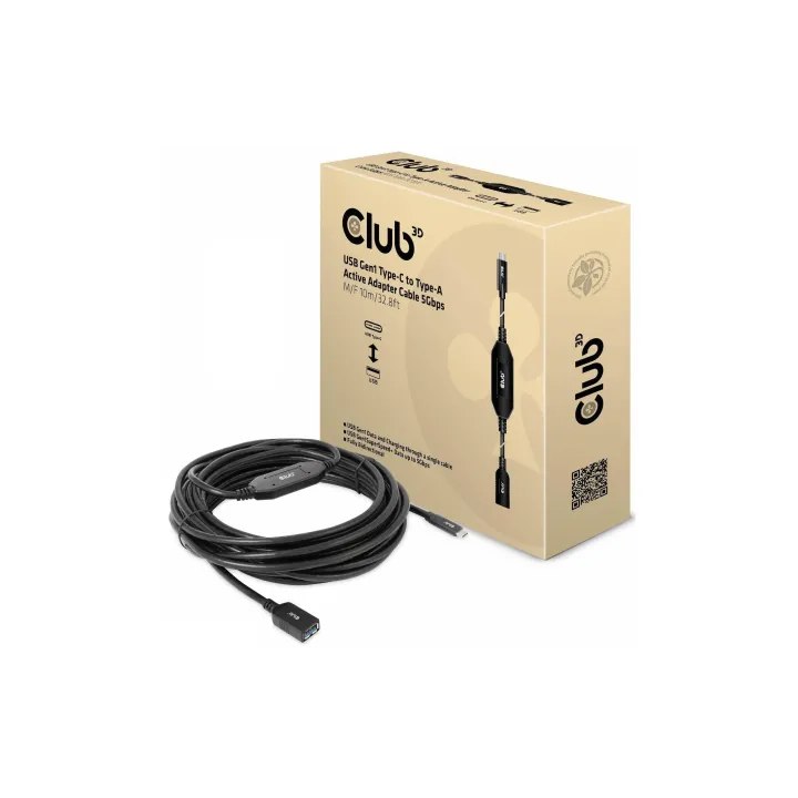 Club 3D Câble adaptateur USB 3.0 CAC-1538 USB C - USB A 10 m