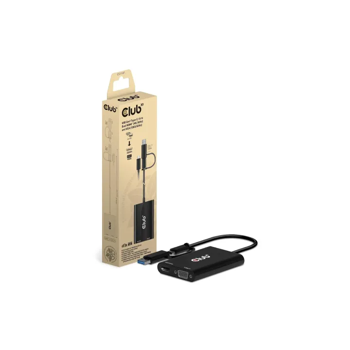 Club 3D Câble adaptateur CSV-1611 USB 3.0-USB type C - HDMI-VGA