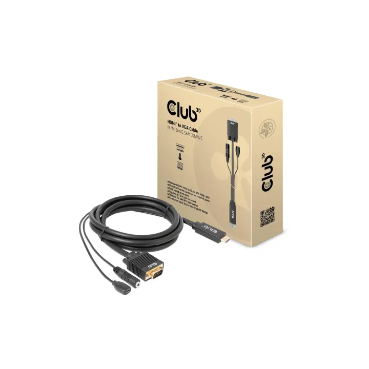 Club 3D Câble CAC-1712 HDMI - VGA, 2 m