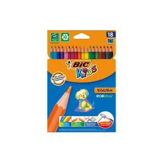 BIC Crayons de couleur Kids Evolution Ecolutions Paquet de 18