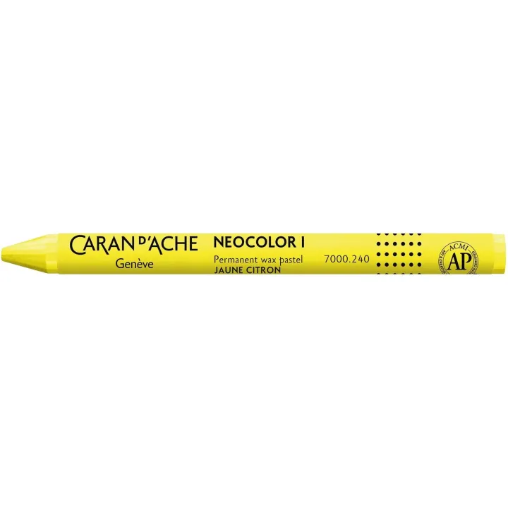 Caran dAche Crayon gras de couleur Neocolor 1 résistant à leau Jaune citron