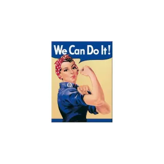 Nostalgic Art Aimant We can do it! 1 Pièce-s, Beige-Bleu-Blanc