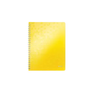 Leitz Carnet de notes WOW avec règle A4, À carreaux, Jaune