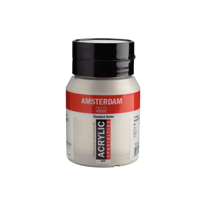 Amsterdam Peinture acrylique Standard 800 Argent semi-opaque, 500 ml