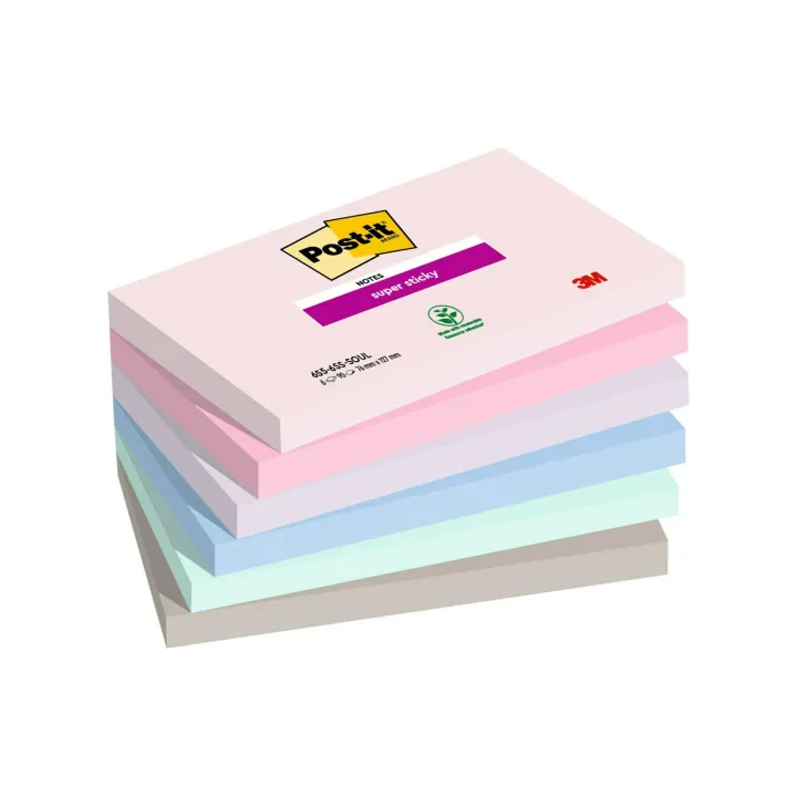 Post-it Fiche de bloc-notes Super Sticky Collection Soulful, 127 mm x 76 mm