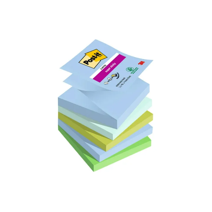 Post-it Fiche de bloc-notes Super Sticky Oasis Collection 76 x 76 mm