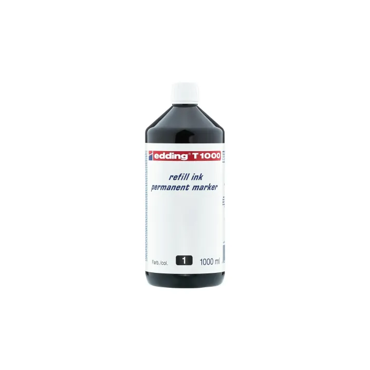 edding Encre T-25 - T-100 - T-1000 1000 ml, Noir