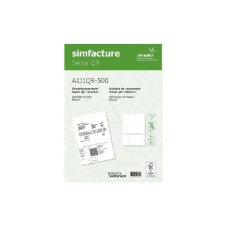 Simplex Bulletin de versement Simfacture Swiss QR 500 feuilles, blanc