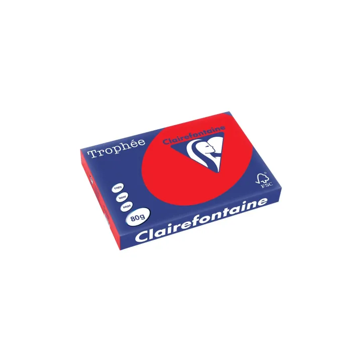 Clairefontaine Papier pour photocopie Trophée Colored Copy FSC A3, Rouge, 80 g-m²