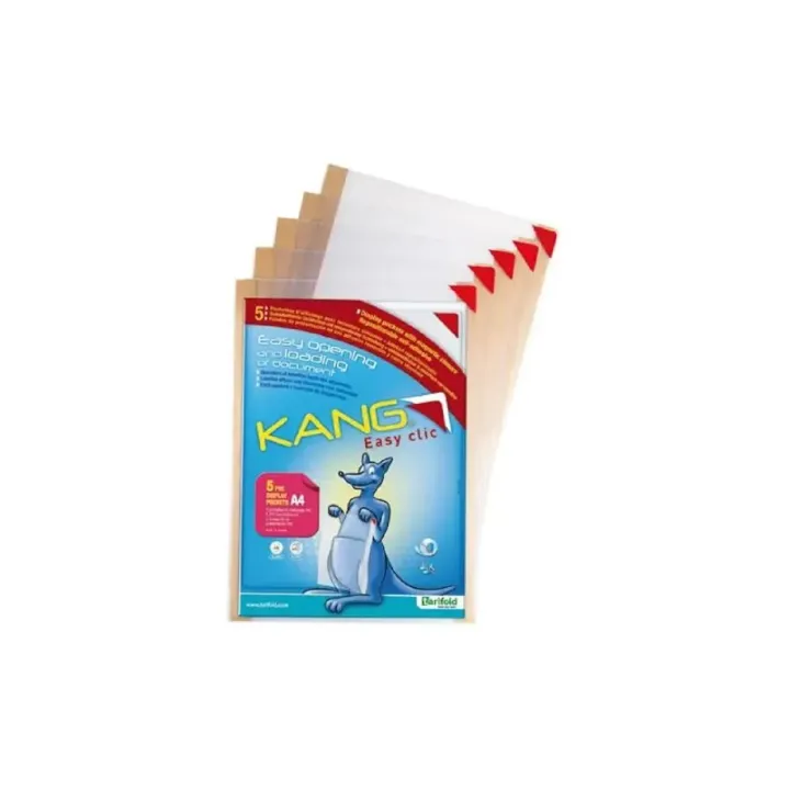 Tarifold Pochette transparente pour document Kang Easy Clic Blanc, 5 pièces