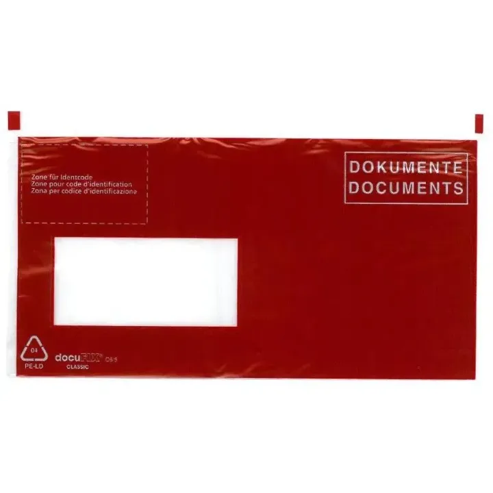 Büroline Pochette pour documents C6-5 Rouge, 250 pièces