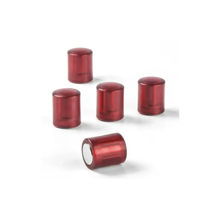 supermagnete Aimant Cylindrique 5 Pièce-s, Rouge-Transparent