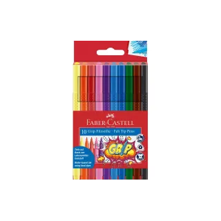 Faber-Castell Crayon feutre Marqueur de couleur Grip Set de 10 pièces