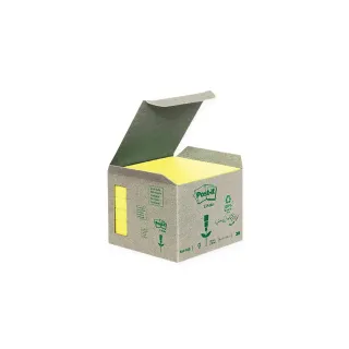 Post-it Fiche de bloc-notes Post-it Z-Notes Recycling Jaune, 6 blocs