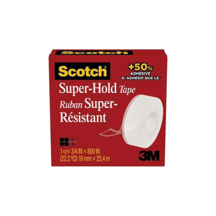 Scotch Ruban adhésif Super-Hold 700N 19 mm x 25.4 m, Transparent