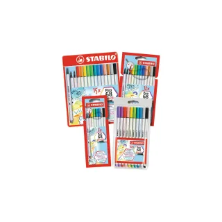 STABILO Feutres de coloriage Pen 68 brush Étui plastique de 10 pièces