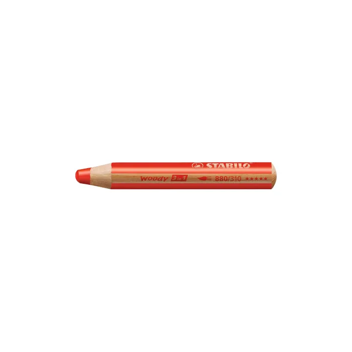 STABILO Crayons de couleur Woody 3 en 1 Rouge