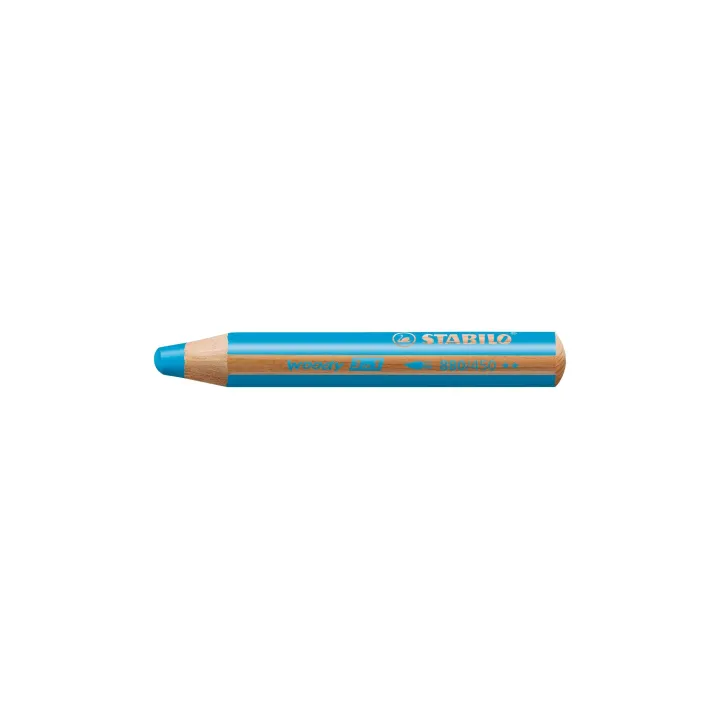 STABILO Crayons de couleur Woody 3 en 1 Bleu cyan