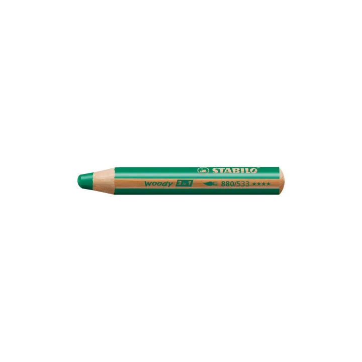 STABILO Crayons de couleur Woody 3 en 1 Vert foncé