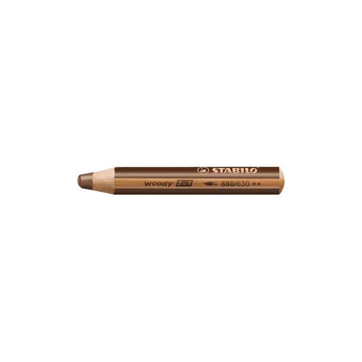 STABILO Crayons de couleur Woody 3 en 1 Marron