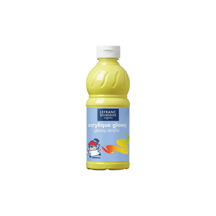 LEFRANC Peinture acrylique Glossy 500 ml, jaune citron