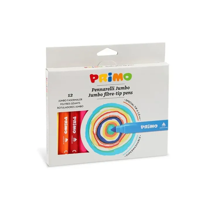 Primo Fineliner Jumbo Assorti, 12 pièces