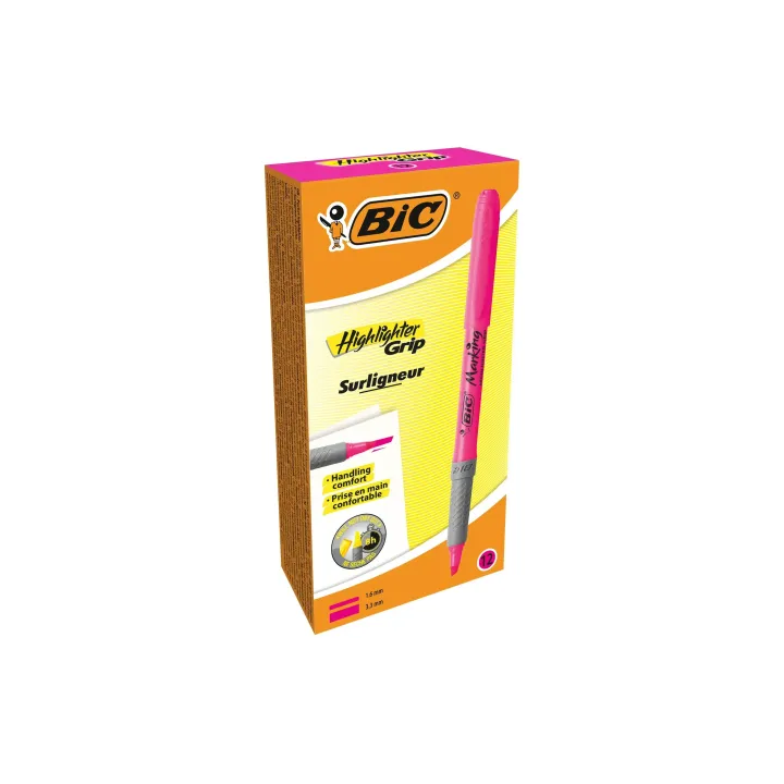 BIC Surligneur Brite Liner Grip 12 pièces, Rose