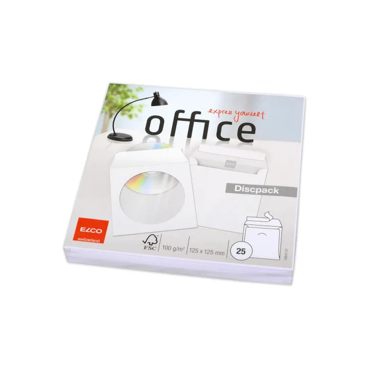 ELCO Enveloppe avec fenêtre CD-DVD 12.5 x 12.5 cm, 25 Pièce-s