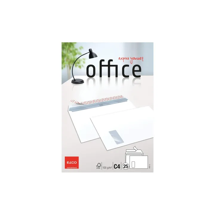 ELCO Enveloppe avec fenêtre Office C4, Liens, 25 Pièce-s