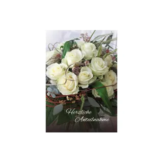 Natur Verlag Carte de condoléances Bouquet de roses blanches 17.5 x 12.2 cm