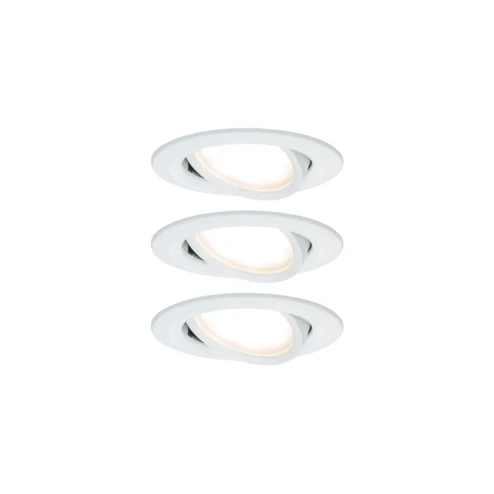 Paulmann Spot encastré Nova Coin 3-Stepdim Set, 3 x 6 W, 2700 K, blanc