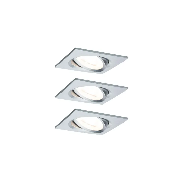 Paulmann Spot encastré Nova Coin 3-Stepdim Set, 3 x 6 W, 2700 K, argenté