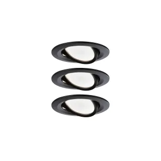 Paulmann Spot encastré Set Nova Coin, 3 x 6 W, 2700 K, noir