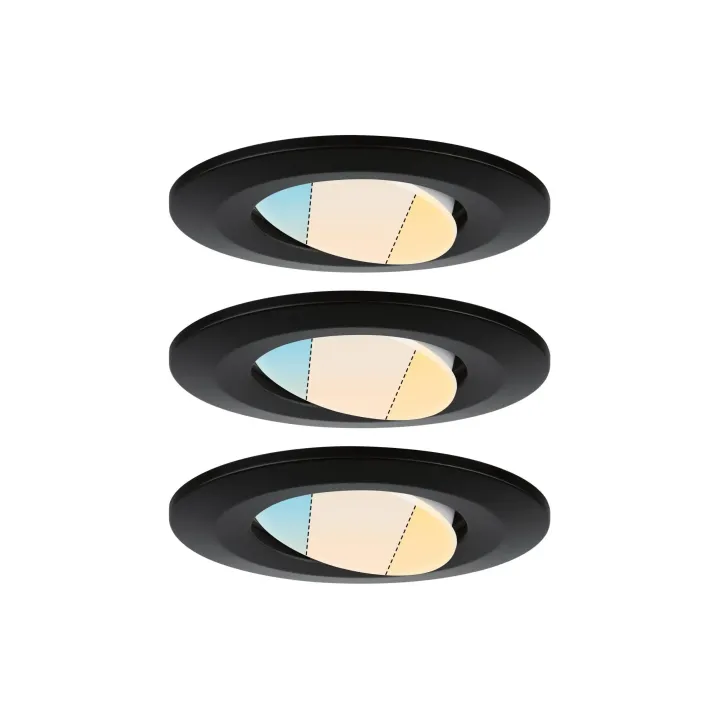 Paulmann Spot encastré HomeSpa Calla Set, 3 x 5.5W, 2700-6500K, noir