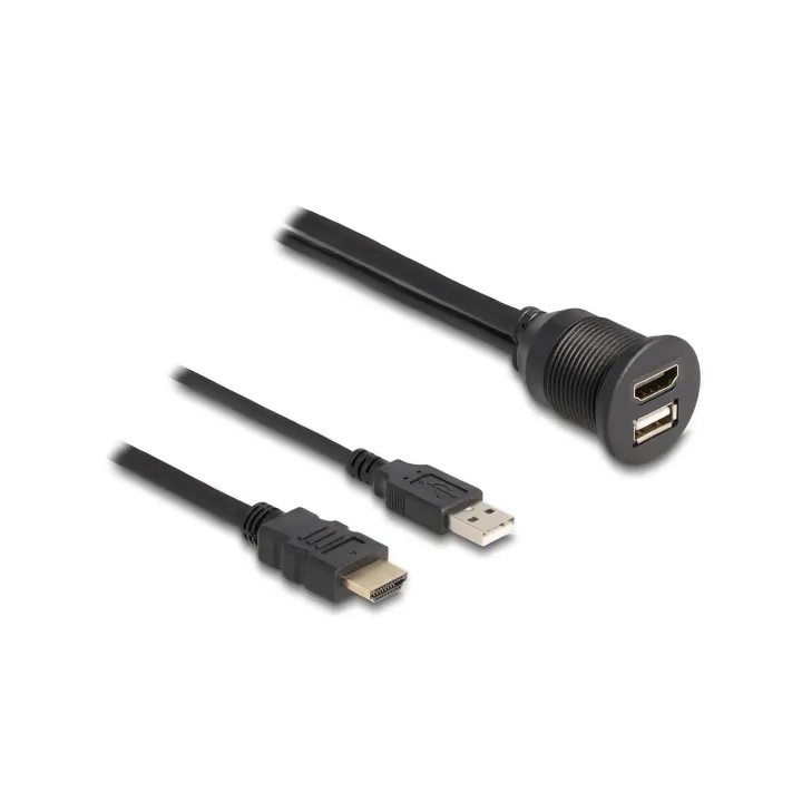 Delock Câble de prolongation USB 2.0 HDMI-USB A - HDMI-USB A 1 m