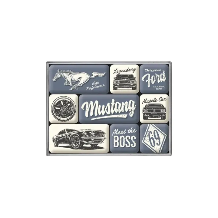 Nostalgic Art Kit magnétique Ford Mustang 9 Pièce-s, Multicolore