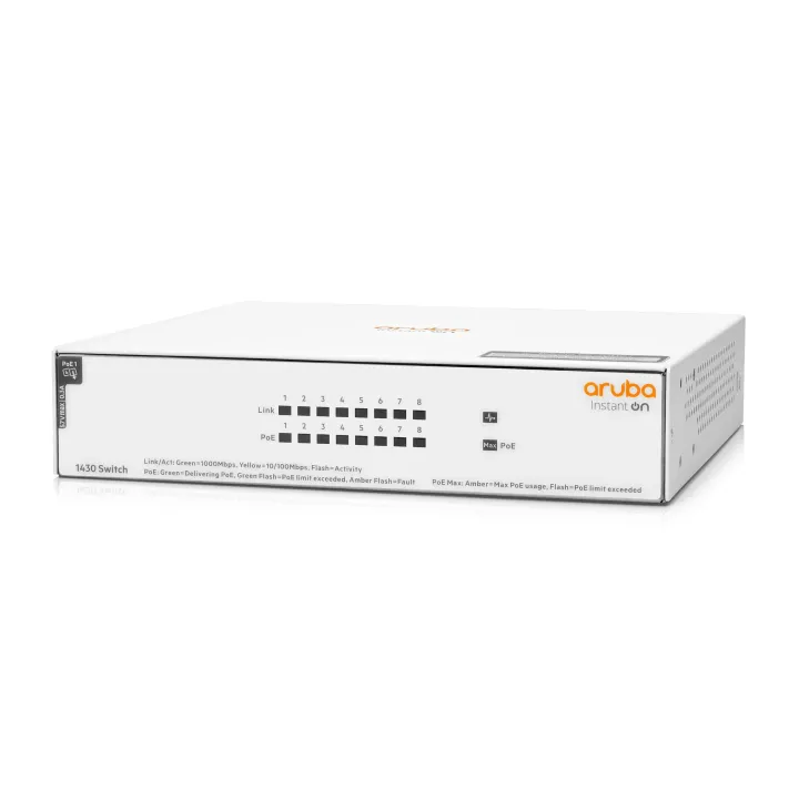 HPE Aruba Networking PoE+ Switch Instant On 1430-8G-PoE 8 Port
