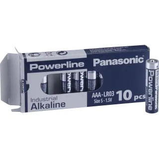 Panasonic Pile Alkaline Powerline Industrial AAA 10 Pièce-s